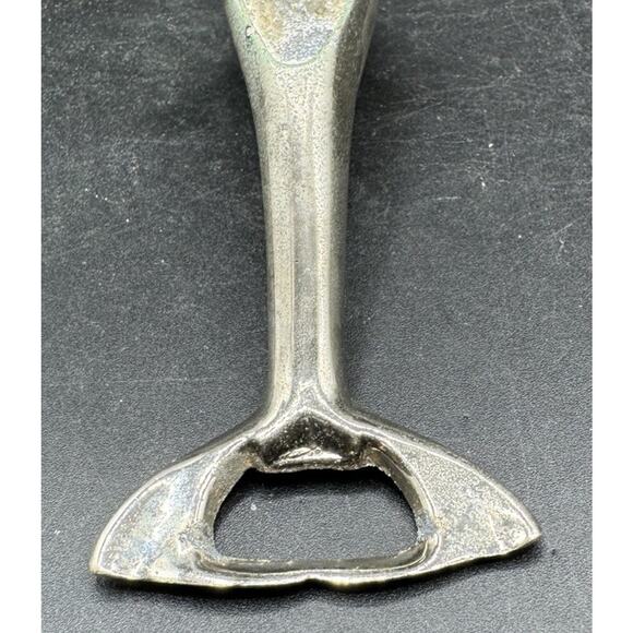 Vintage 1960’s MCM Dolphin Bottle Opener Silverplate Matte 2-Way Bar Tool -S1L - Picture 4 of 9